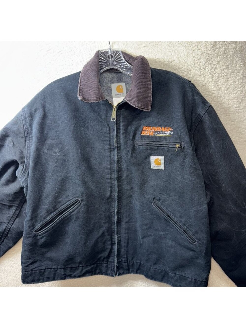 Vintage Carhartt Detroit Faded Black Jacket J01 Size 48 Regular Grunge USA
